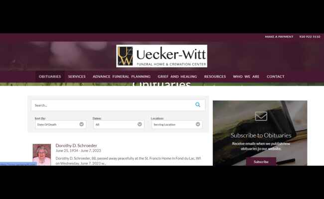 Uecker-Witt Funeral Home Obituaries 2023 Best Info